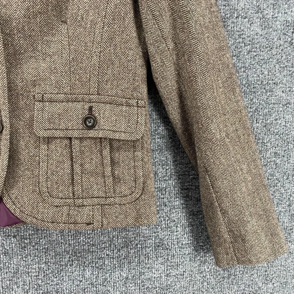 Eddie Bauer Blazer Wool‎ Jacket Womens 4 Brown Single Button Up Academia Office
